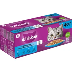 Whiskas 1+ Selectie In Gelei Maaltijdzakjes Multipack - Kattenvoer - Vis 40x85 g