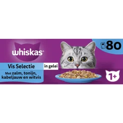 Whiskas 1+ Selectie In Gelei Maaltijdzakjes Multipack - Kattenvoer - Vis 80x85 g