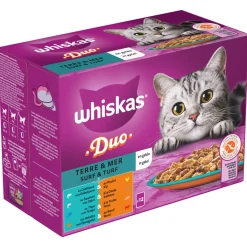 Whiskas 1+ Surf & Turf In Gelei Maaltijdzakjes Multipack - Kattenvoer - 12x85 g