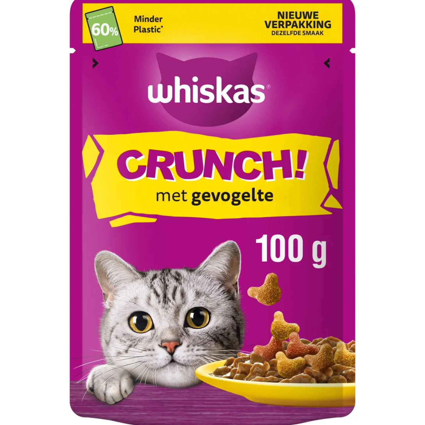 Whiskas Crunch - Verwensnacks - Kip Eend Kalkoen 100 g