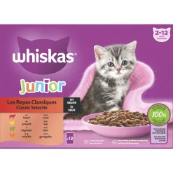 Whiskas Junior Classic Selectie In Saus Maaltijdzakjes Multipack - Kattenvoer - 12x85 g