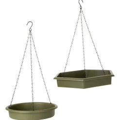 Wildbird Hangende Voer- En Waterschaal Set - Vogel - Voerbak- Drinkbak - Groen