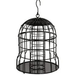 Wildbird Vetbolhouder Milaan Met Beschermkooi - Voersilo - Ø22x26 cm Zwart