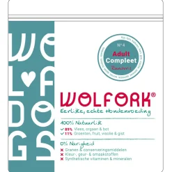 Wolfork №4 Adult Compleet Rundvrij - Diepvriesvoer - Kip Lam Kalkoen 1.8 kg Rundvrij