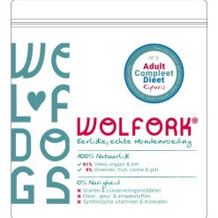Wolfork №6 Adult Dieet Compleet Kipvrij - Diepvriesvoer - Rund Lam Kalkoen 850 g Kipvrij