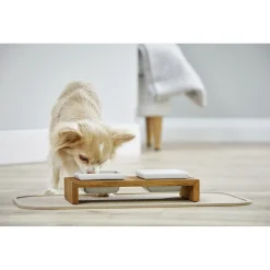 Wolters Foodstation Meshidai Double Teak&Wit - Hondenvoerbak