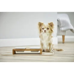 Wolters Foodstation Meshidai Double Teak&Wit - Hondenvoerbak