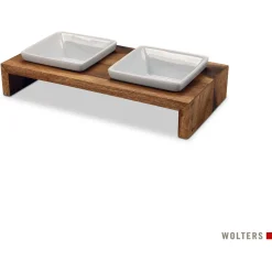 Wolters Foodstation Meshidai Double Teak&Wit - Hondenvoerbak