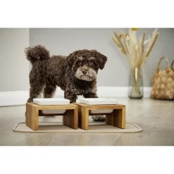 Wolters Foodstation Meshidai Teak&Wit - Hondenvoerbak