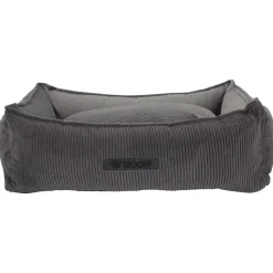 Wooff Cocoon Rib Velours Antraciet - Hondenmand