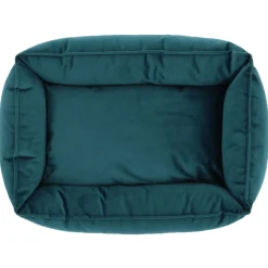 Wooff Mand Cocoon Velours Petrol - Hondenmand