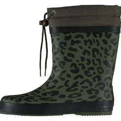 Xq Footwear Dames Regenlaars Gevoerd Leopard&Groen - Laarzen