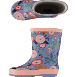 Xq Footwear Kinder Regenlaars Rubber Bloemprint Lila&Lichtroze - Laarzen