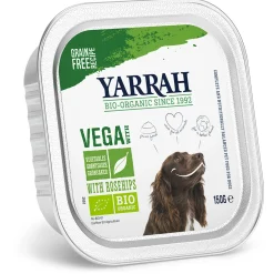 Yarrah Bio Hondenvoer Alucup  Brokjes Vega Met Rozenbottels - Hondenvoer - 150 g