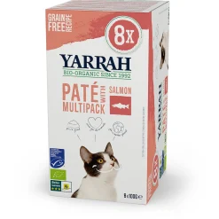 Yarrah Bio Kat Alu Paté Multipack - Kattenvoer - Zalm 8x100 g