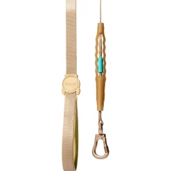 Zee.Dog Looplijn Air Kim - Hondenriem - 150x2.5 cm Goud Turquoise