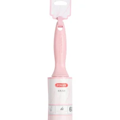 Zolux Anah Cat Roll - Anti-haar borstel - Ø5.3x23 cm Pink Wit For Cat. All Coat Types