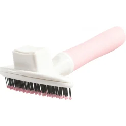 Zolux Anah Cat Soft Retro Slicker Small - Kattenvachtborstel - 9x5.5x16.7 cm Pink Wit For Cat. Medium And Long Coats S