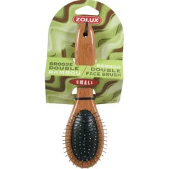 Zolux Bamboo Duo Borstel Small - Hondenvachtverzorging - 53x60x195 mm