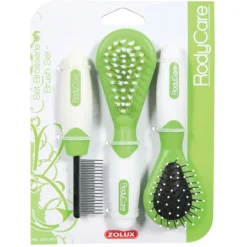 Zolux Borstelset Kleine Dieren - Vachtborstel - 18x13.5x18 cm Groen Wit