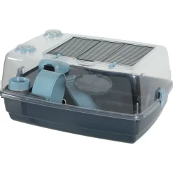 Zolux Indoor2 Knaagdierenkooi Vision 55 - Dierenverblijf - 38x55x28 cm Blauw Donkergrijs Knaagdierenkooi