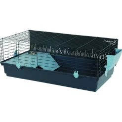 Zolux Indoor2 Konijnen- En Knaagdierenkooi - Dierenverblijf - 64x104x39 cm Blauw Donkergrijs Knaagdierenkooi