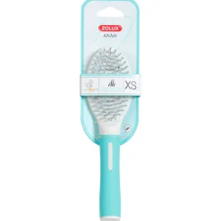 Zolux Puppy Borstel - Hondenvachtborstel - 5.5x3.6x21 cm Wit Turquoise Geschikt Voor Langhaar