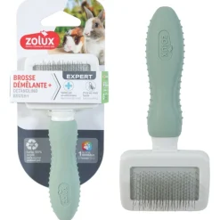 Zolux Rodent Slickerborstel - Vachtborstel - 13.7x6x137 mm Groen Wit