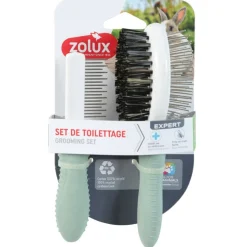 Zolux Rodent Verzorgingset - Vachtborstel - 16.7x5 mm Groen Wit