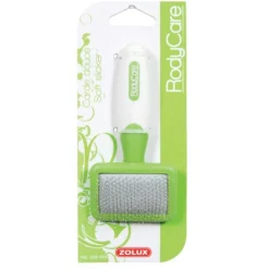 Zolux Slickerborstel Kleine Dieren - Vachtborstel - 18x7.5 cm Groen Wit