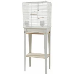 Zolux Vogelkooi Chic Loft Met Meubel - Vogelverblijven - 44.5x28x124 cm Wit