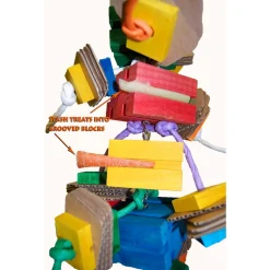 Zoo-Max Helice Tower - Vogelspeelgoed - 978 g Rood Blauw Oranje